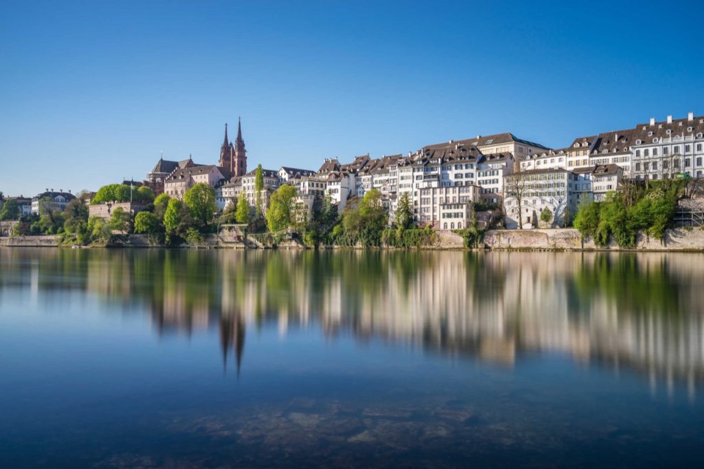 Basel old town seen across the Rhine